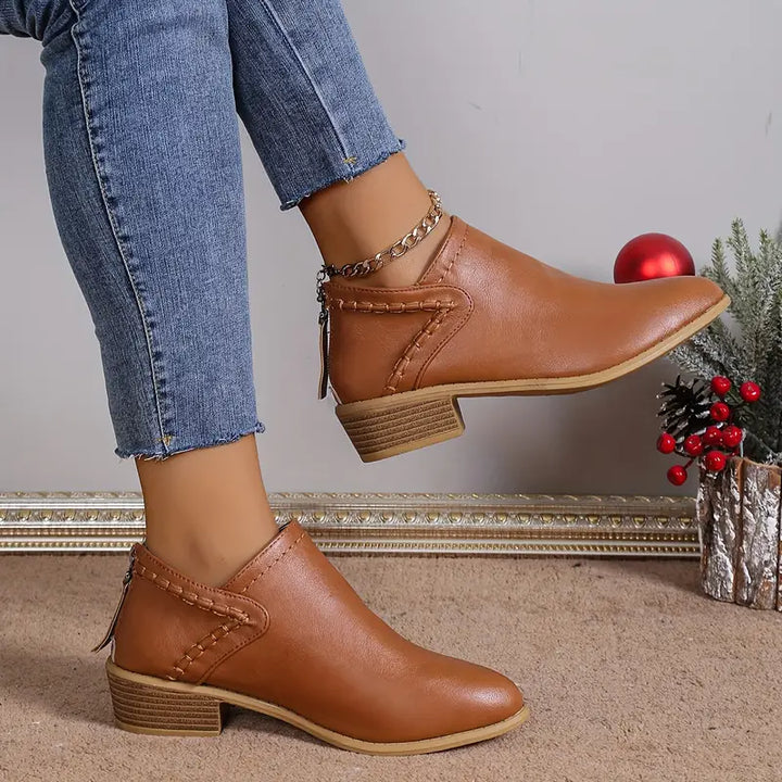 LYRIS™ PREMIUM RETRO POINTED TOE SHORT BOOTS