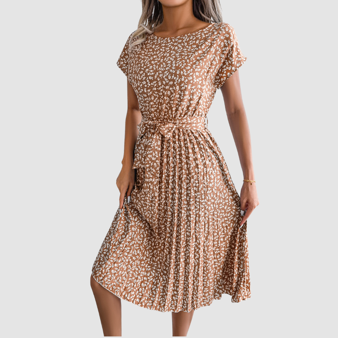 Lina™ Short Sleeve Floral A-Line Dress