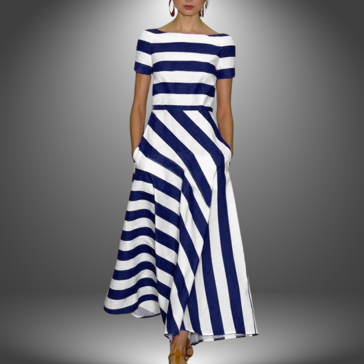 Elisa™ Handcrafted Striped Long Dress
