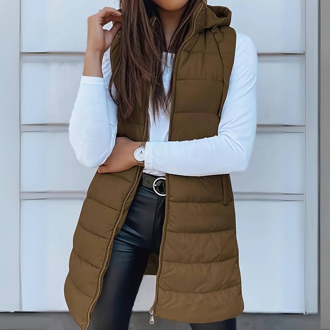 Mitchelle™ Casual Long Sleeveless Puffer Vest