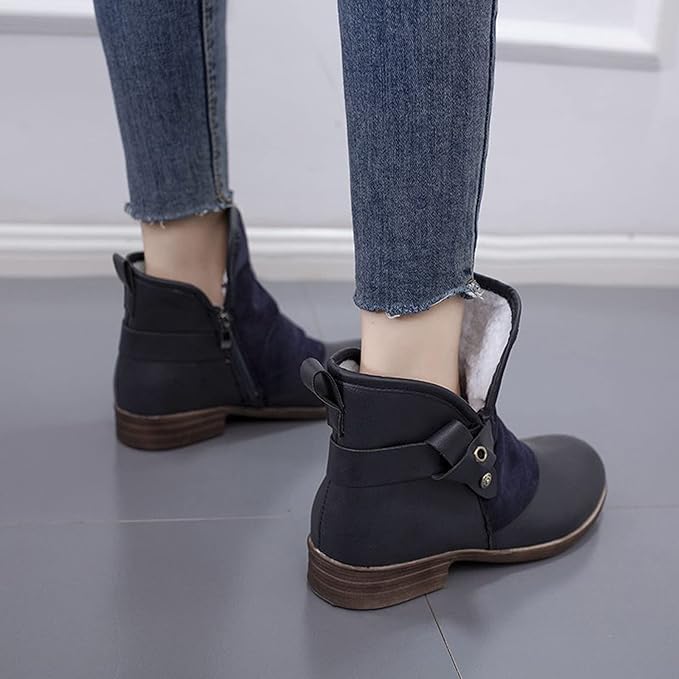 ELISE™ WARM LOW HEEL ORTHOPEDIC LEATHER ANKLE BOOTS