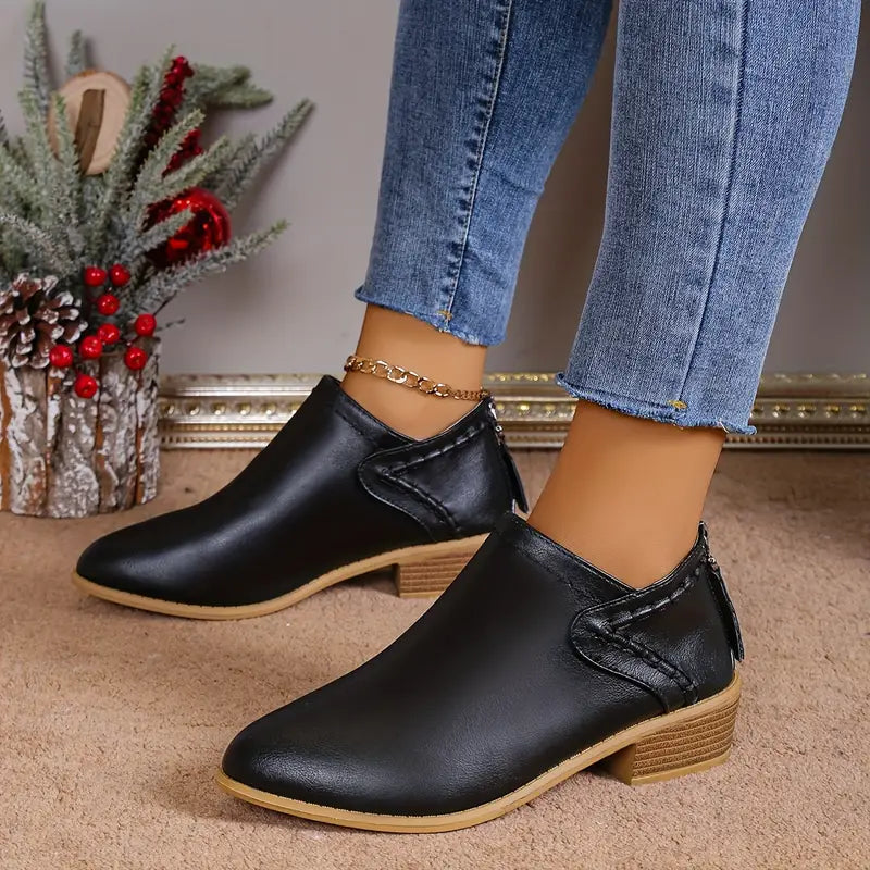 LYRIS™ PREMIUM RETRO POINTED TOE SHORT BOOTS