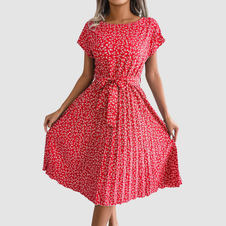 Lina™ Short Sleeve Floral A-Line Dress