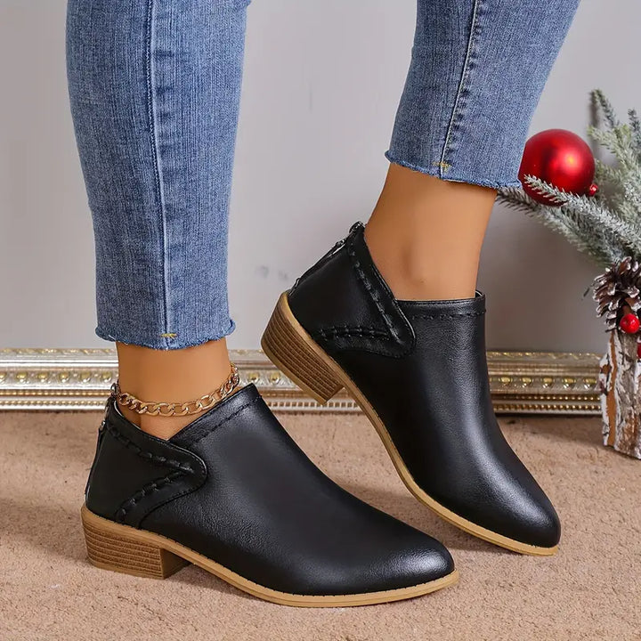 LYRIS™ PREMIUM RETRO POINTED TOE SHORT BOOTS