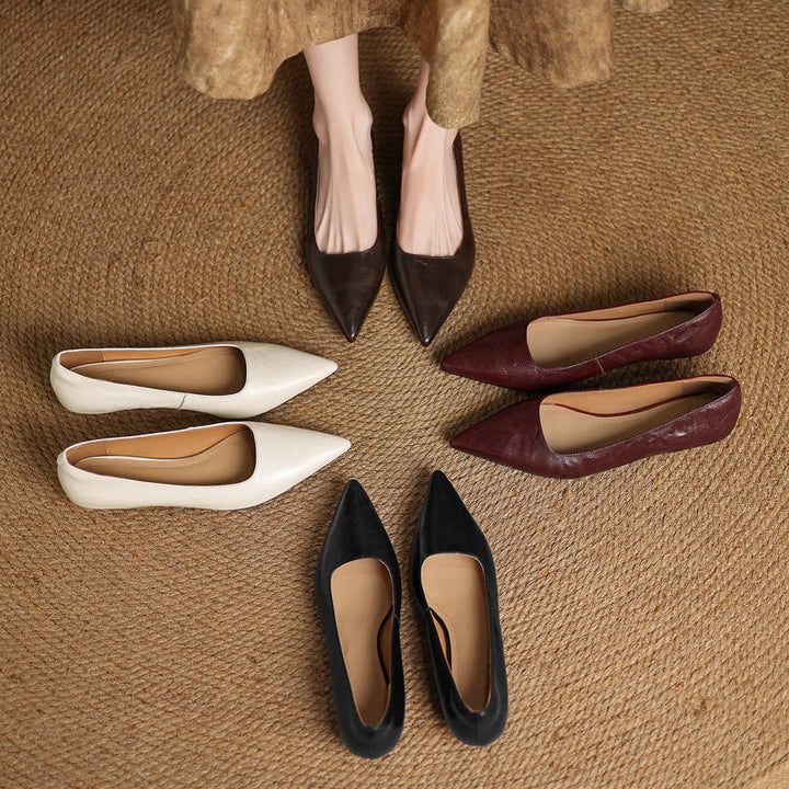 Veloria Lambskin Leather Flats