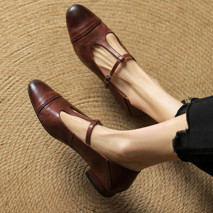 Esmira Strap Leather Pumps