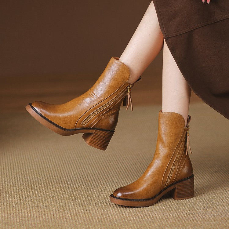 Norwen Stacked-Heel Boots