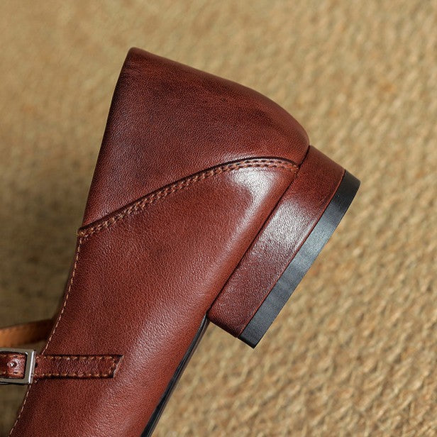 Esmira Strap Leather Pumps