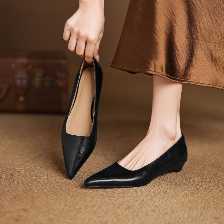 Veloria Lambskin Leather Flats