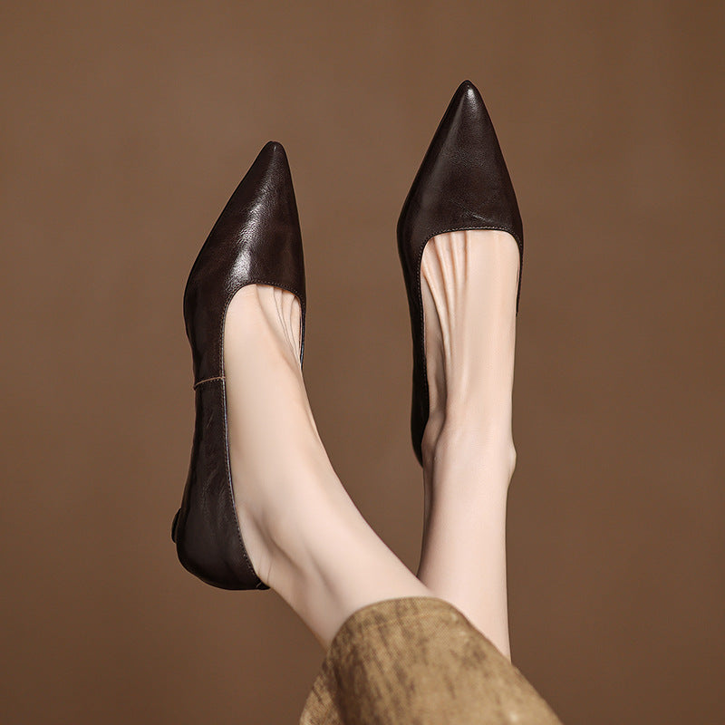 Veloria Lambskin Leather Flats