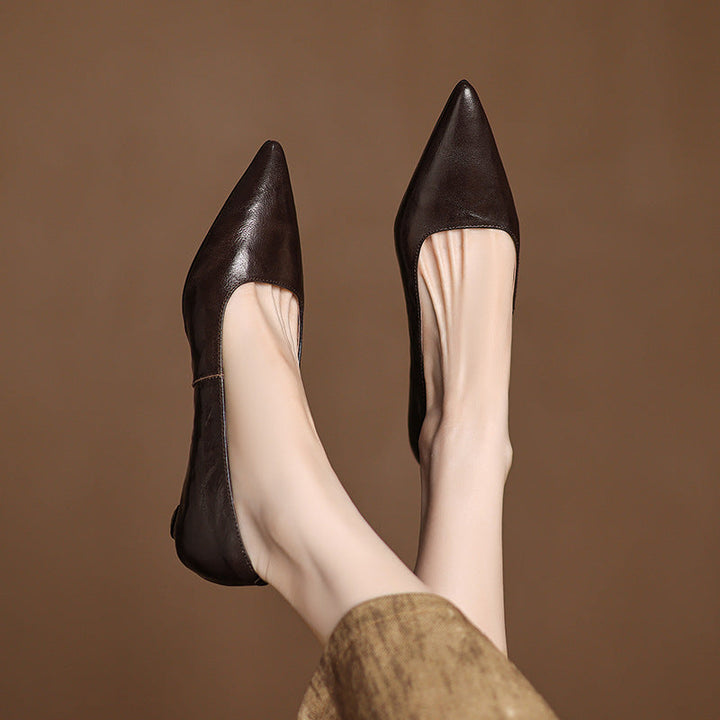 Veloria Lambskin Leather Flats