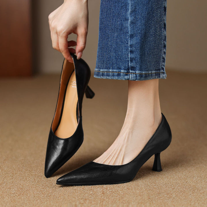 Mirelle Lambskin Leather Heels