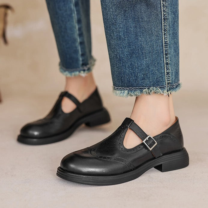 Veloria Leather Mary Janes