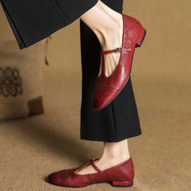 Esmira Strap Leather Pumps