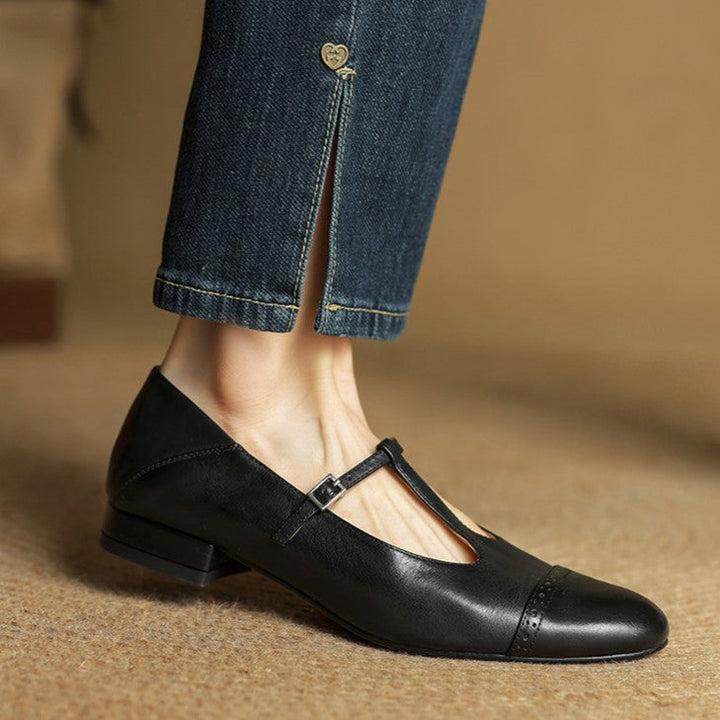 Esmira Strap Leather Pumps