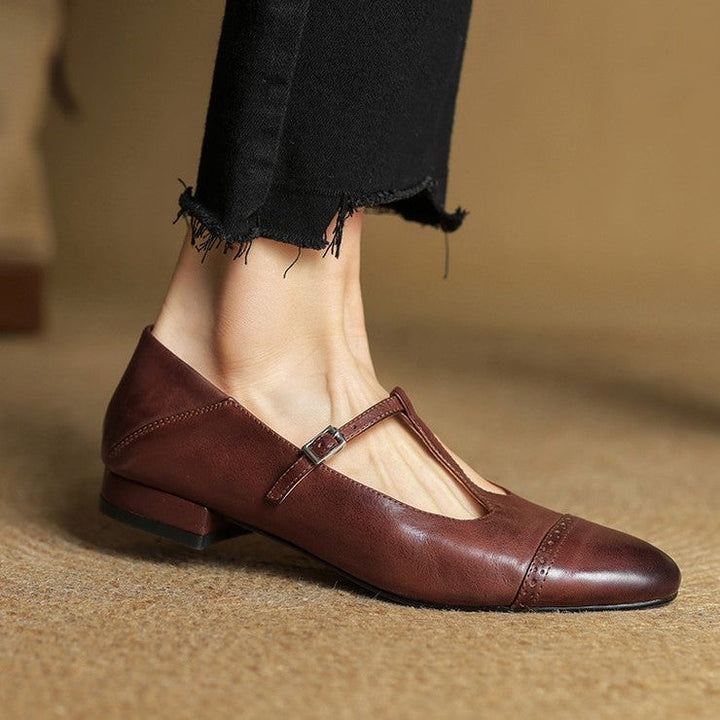 Esmira Strap Leather Pumps