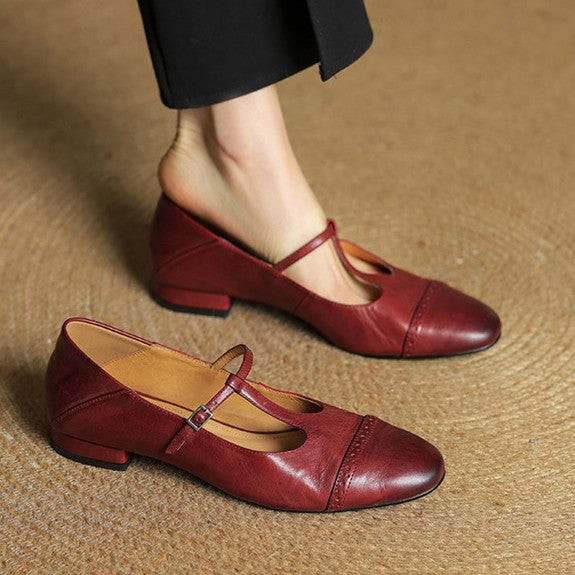 Esmira Strap Leather Pumps