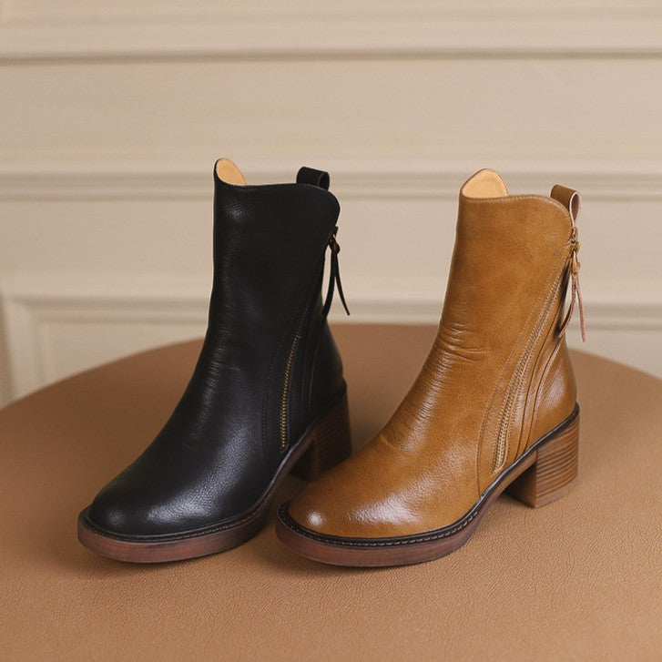 Norwen Stacked-Heel Boots