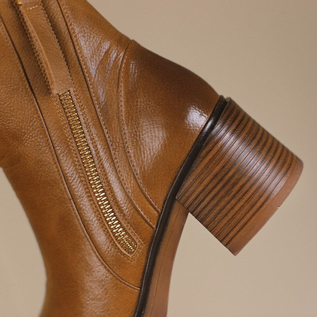Norwen Stacked-Heel Boots
