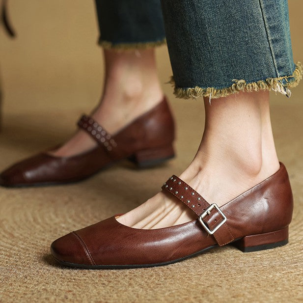 Avelyn Leather Mary Janes