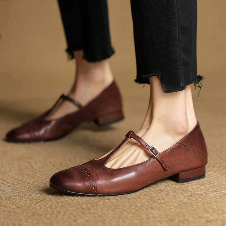 Esmira Strap Leather Pumps