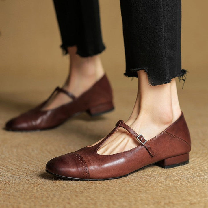 Esmira Strap Leather Pumps