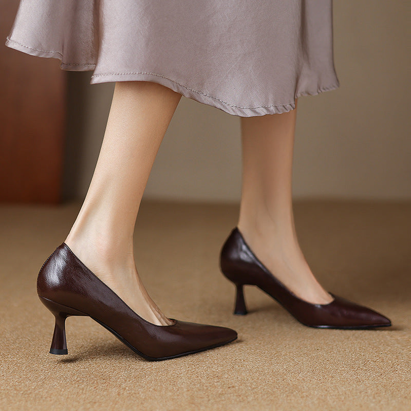 Mirelle Lambskin Leather Heels