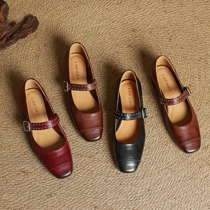 Avelyn Leather Mary Janes