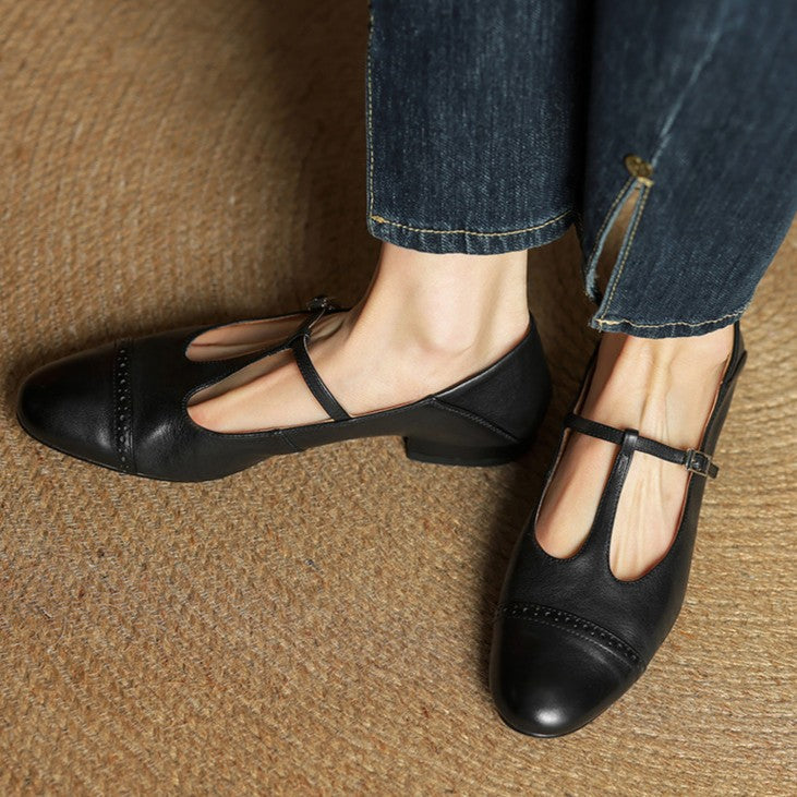 Esmira Strap Leather Pumps