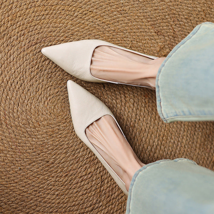 Veloria Lambskin Leather Flats