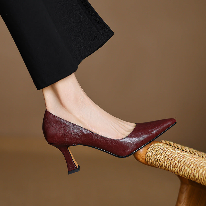 Mirelle Lambskin Leather Heels