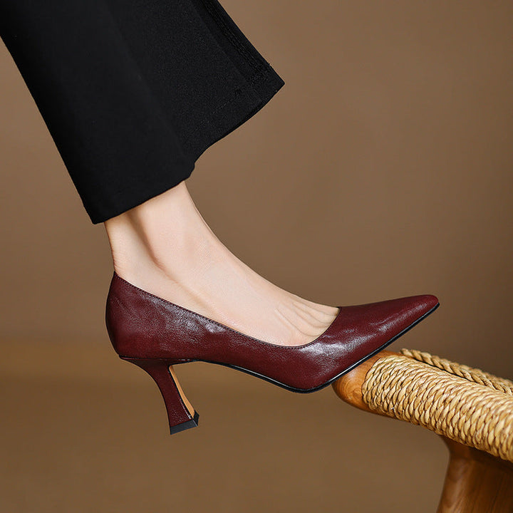 Mirelle Lambskin Leather Heels