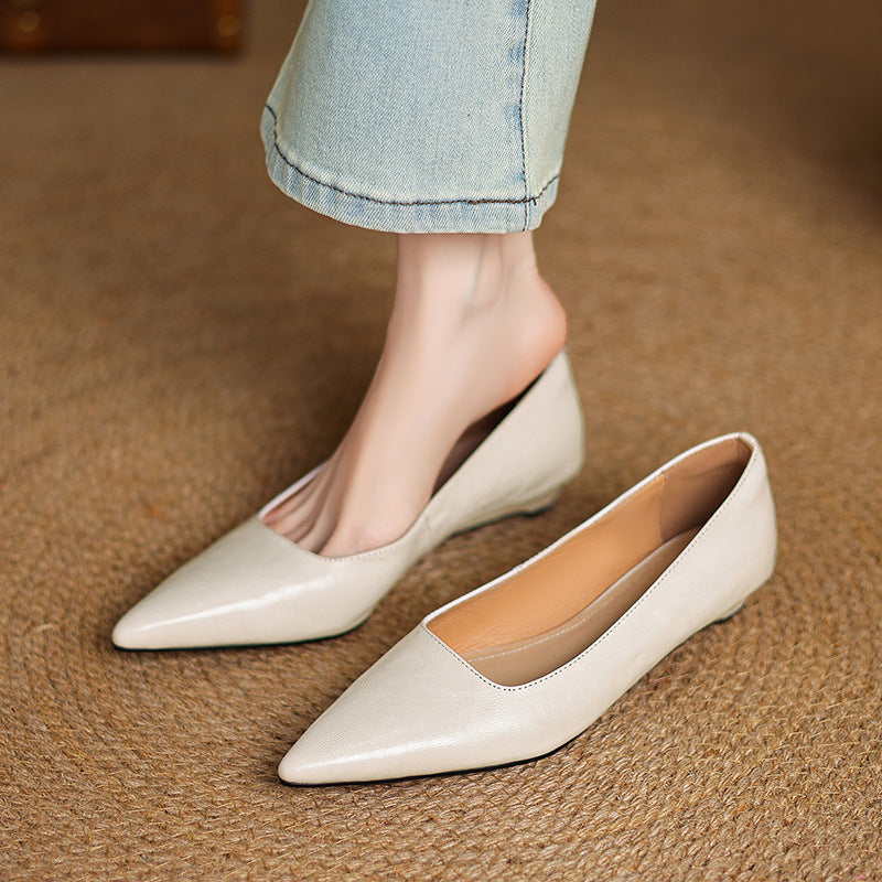 Veloria Lambskin Leather Flats