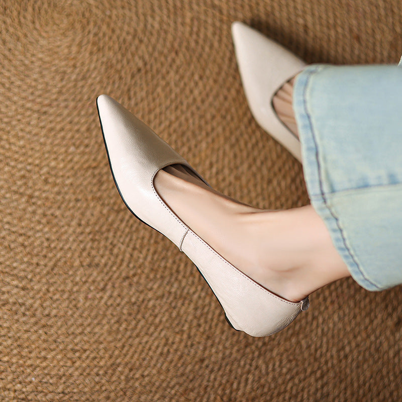 Veloria Lambskin Leather Flats