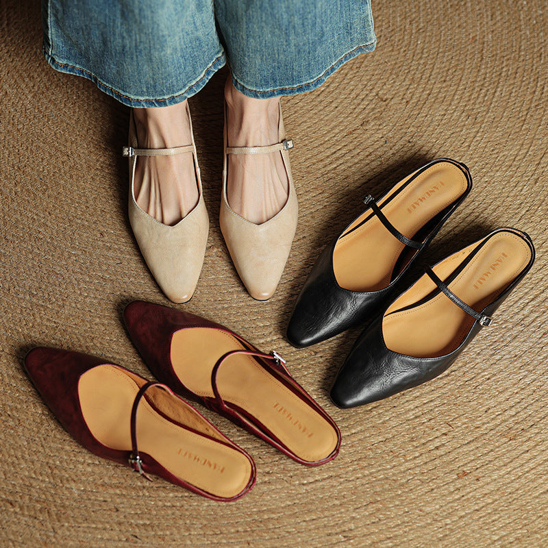 Envara Leather Mules