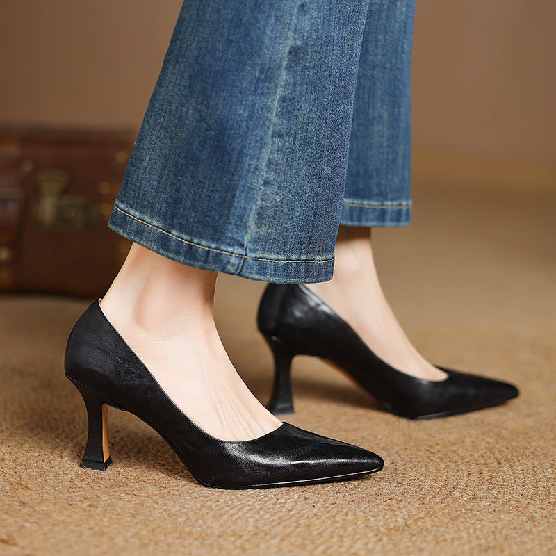 Mirelle Lambskin Leather Heels