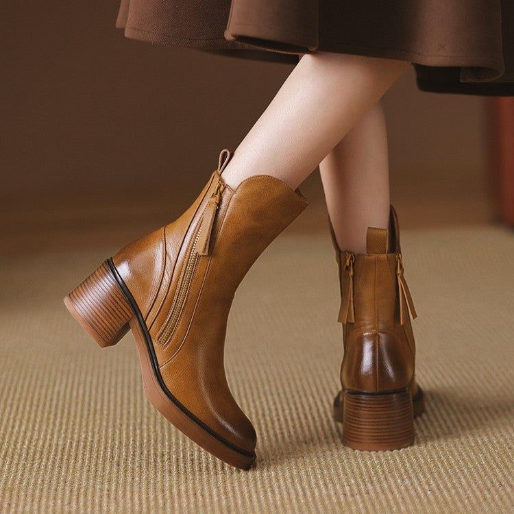 Norwen Stacked-Heel Boots