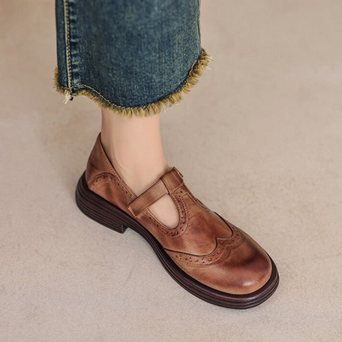 Veloria Leather Mary Janes