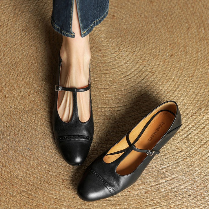 Esmira Strap Leather Pumps