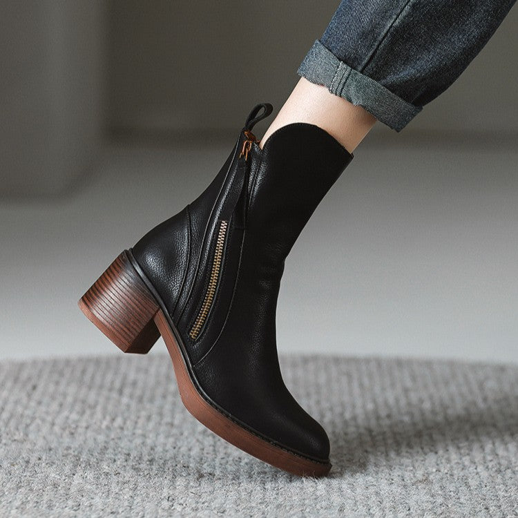 Norwen Stacked-Heel Boots