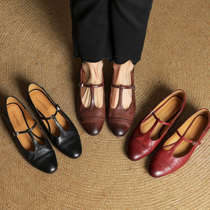 Esmira Strap Leather Pumps