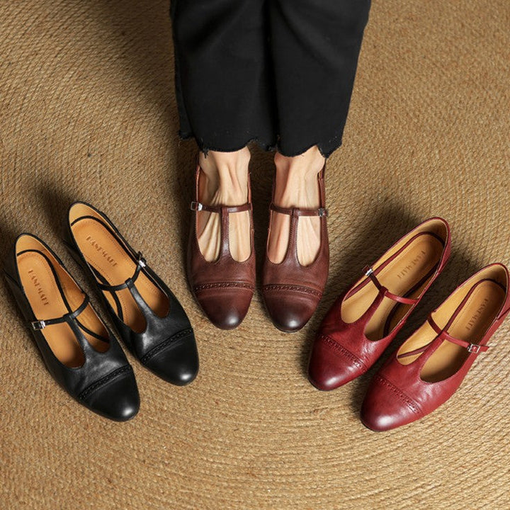 Esmira Strap Leather Pumps