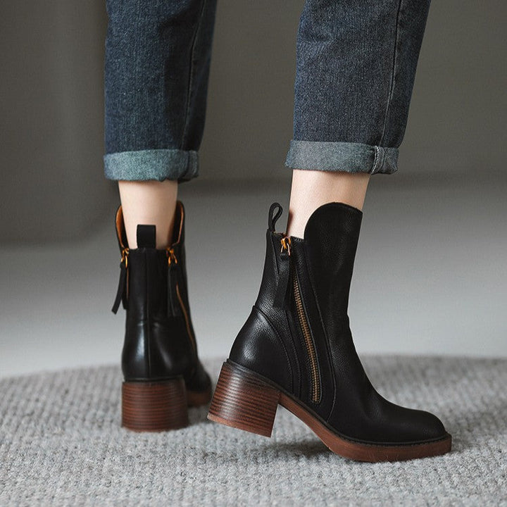 Norwen Stacked-Heel Boots