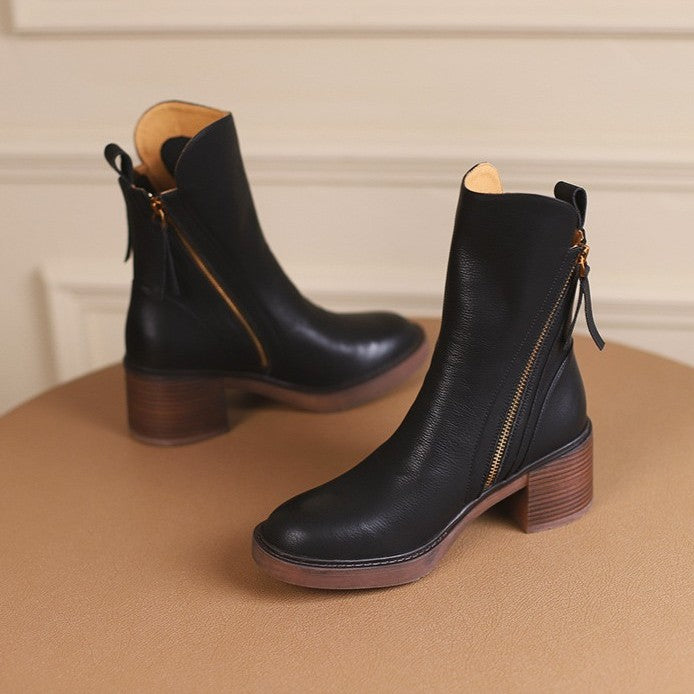 Norwen Stacked-Heel Boots