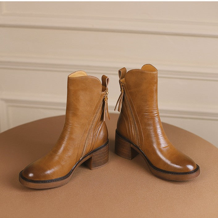 Norwen Stacked-Heel Boots