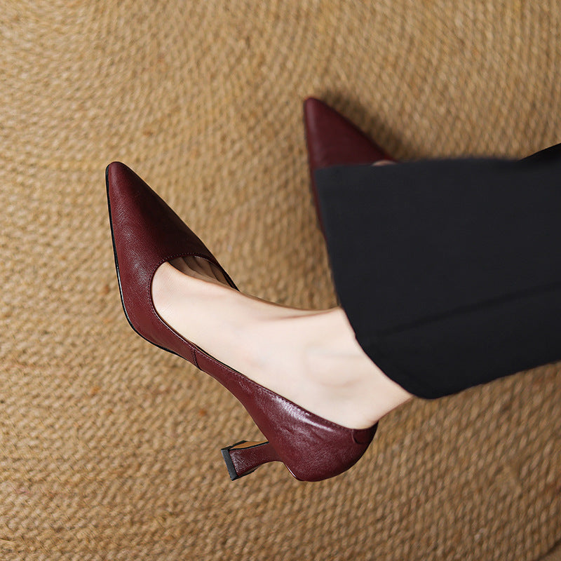 Mirelle Lambskin Leather Heels