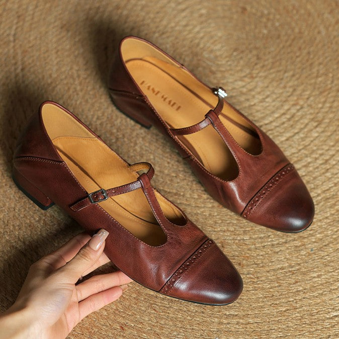 Esmira Strap Leather Pumps