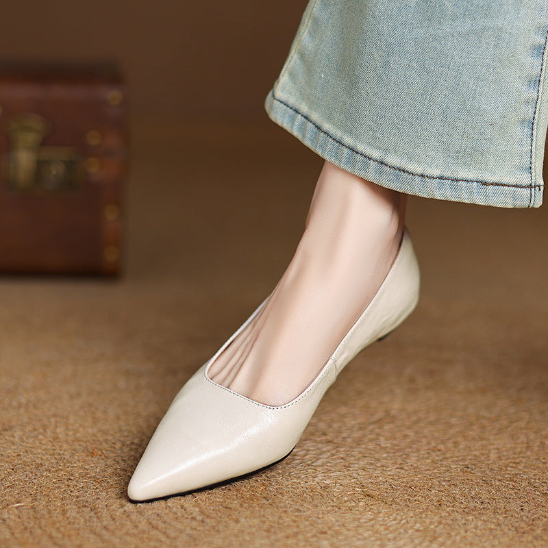 Veloria Lambskin Leather Flats