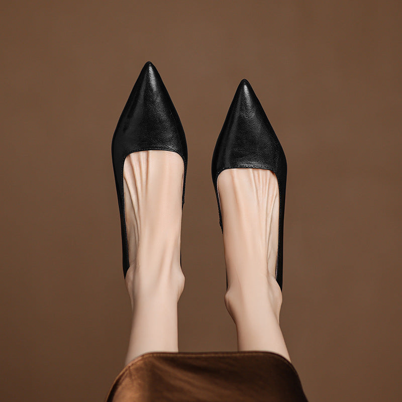 Veloria Lambskin Leather Flats