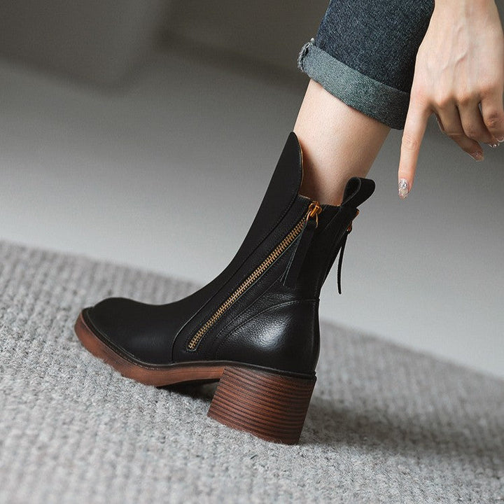 Norwen Stacked-Heel Boots